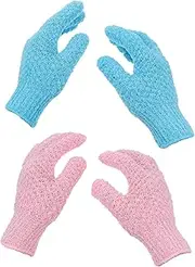 SHERCHPRY Family Pack 2 Pairs of Body Scrubbing Gloves for Full Body Exfoliation and Circulation