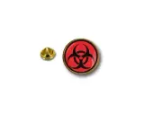 pins pin's flag badge metal lapel hat button biker biohazard radiation danger C