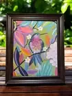 Botanical Hummingbird watercolor print of my painting in ornate 10”x 12” frame