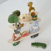 Wooden Stacking Toy Blocks Building Toy Set Improve Concentration Skills Early