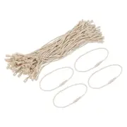 Polyester Rope Hang Tag String Snap Lock 190mm,1mm 100 Pcs,Beige