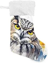 XYMZR Christmas Stocking Head Blue Yellow Closeup 18” Christmas Stockings with Plush Faux Fur Cuff Decoration for Holiday Family Party, Multi-colored