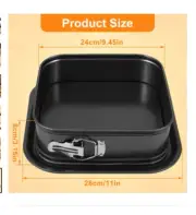 Springform Pan Non-Stick Cheesecake Baking Pan Metal Square/Rectangle Cake Lock