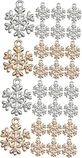 TEHAUX Sets Unique Snowflake Charms for Jewelry Making Necklace Bracelet Charms Christmas Pcs
