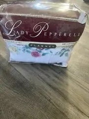 NOS Vintage Lady Pepperell full sheet set Pink Gingham Floral Farmhouse Country