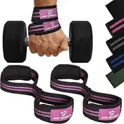 AQF Weight Lifting Straps Figure 8 with Padded Cuff Wrist support Training Gym Straps Hand bar Grip Gloves Support Workout