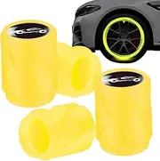 Glow Valve Caps - Glow Stem Caps Fluorescent Covers | Decorative Car Accessories, Waterproof Valve Covers, Dust Caps, Car Decoration Kit 4 Pieces