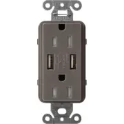 Claro 15 Amp USB Duplex Outlet, Truffle (SCR-15-UBTR-TF)