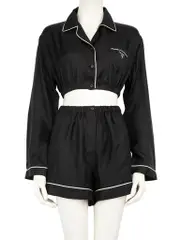 Black Silk Pyjama Set