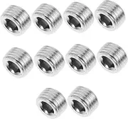 Homoyoyo 10pcs Pipe Plug Fitting Steel Threaded Inserts for Thread Repair Kit Self Tapping Thread Inserts for Pneumatic Connectors and Versatile Applications