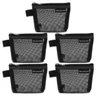 5 Pcs 3" x 5" Mini Nylon Zipper Mesh Bag Cosmetic Mesh Pouch, Black