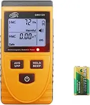 EMF Meter Radiation Tester Electromagnetic Digital Electric Field Meter Magnetic Field Tester with Alarm LCD Detector GM3120 (Yellow)