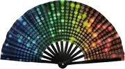 [Generic] Large Folding Fans For Dancing | 13 Inch Large Dance Popping Folding Fans,Decorative Foldable Craft, Dancing Supplies, Home Decoration For Party Favors