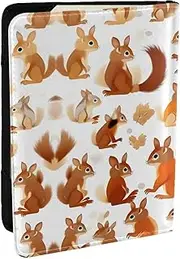 [JEJEA] Cute Squirrels Print Travel Organizer Credit Cards Case Passport BookPassport Holder Cover Wallet forTraveling,, Black, One Size