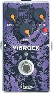 RE-02 VIB Chorus Vibrato Guitar Effect Pedal with Chorus Depth Volume Control Knobs True Bypass Full Metal Shell Purple One Size