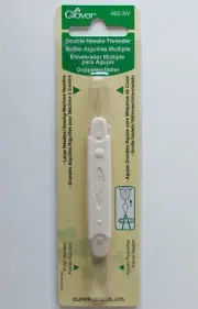 Clover double needle threader - easily thread hand and machine sewing needles