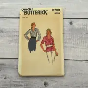 Butterick 6763 Sewing Pattern Shirt Collar Roll Tab Sleeves VTG Miss Sz 16 UNCUT