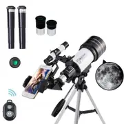 Catzon Telescope 70mm Aperture Refractor 15X-150X with Remote for Adults Kids White
