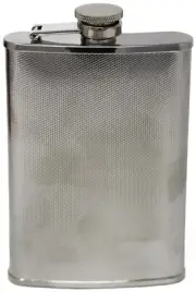 8 oz Pocket Hip Alcohol Liquor Flask in Etched Trellis Print Stainless Steel