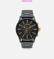 BRAND New NIXON Watch Sentry MATTE BLACK/GOLD a386-1041 Chrono Men a3861041