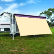RV Awning Privacy Screen Shade Panel Kit Sunblock Shade Drop 8 x 15ft Wheat Tarp