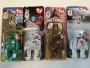 McDonald's TY Teenie International Mini Beanie Babies Bears 1999 COMPLETE Set 4.