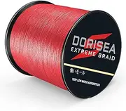 Dorisea Extreme Braid 100% Pe Red Braided Fishing Line 109Yards-2187Yards 6-550Lb Test Fishing Wire Fishing String Incredible Superline Zero Stretch