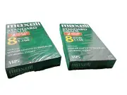 Maxell NOS sealed blank video cassette VHS lot 2 vintage T-160 8 hours standard