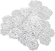 Bookmark Paperclips, 50Pcs Cute Rose Shaped Decorative Paper Clips with Storage Box, Versatile Paper Clips for Document Note Sorting Organizing DIY Crafts, Office Supplies (White)