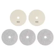 5pcs 5-Inch Grit 100 Diamond Polishing Pads Wet/Dry for Stone Concrete Marble