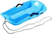 Perfeclan Snow Sled for Kids Toboggan Heavy Duty with Pull Rope Snow Luge Sledge Downhill Sled for Outdoor Sports Lawn Skiing Yard, Blue