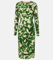 [Dries Van Noten] Dries Van Noten Printed midi dress AU 10 green