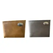 ZEP-PRO Bass Fish Brown/Gray Leather Bifold Passcase Wallet