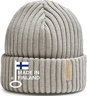 [TUOHIMÄKI] Merino Hat for Men & Women - Made in Finland - 100% Mulesing-Free Merino Wool - One Size Hat Men - Warm Winter Hat - Knitted Hat for Men & Women - Winter Beanie Men, gray, One size