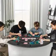 Costway1.2M 6-Player Foldable Poker Table Top with Carrying Bag-Green