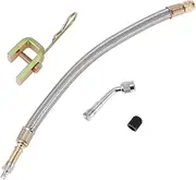 X AUTOHAUX 1 Set 135 Degrees Copper Tire Valve Extension with Flexible Stainless Steel 350mm Tyre Valve Stem Extender for Car Motorcycle RV Truck Bike
