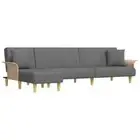 L-Shaped Fabric Sofa Bed Modular Foot Rest Lounge Couch Futon Recliner Dark Grey