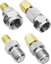 LT Easiyl 4pcs Brass Aerial Connector Radio Converter Adapter Pure Copper RF Adapter F to SMA Connector Brass Antenna Connector for FM Radio AM Radio DAB Radio Video