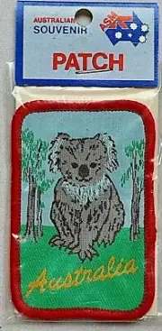 Vintage Australian Souvenir Woven Patch with a Koala - Made in Australia