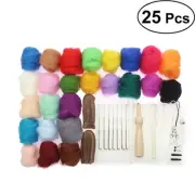 Wool Felt Kit Handmade Needle Felting Kits Knitting Yarn Fiber for