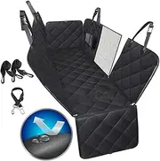 Pet Swift Dog Seat Cover, Waterproof Dog Car Seat Cover Back Seat Hammock with Mesh Visual Window & Side Flaps & Dog Seat Belt, Scratchproof Pet Seat Cover for Cars, Trucks, SUV