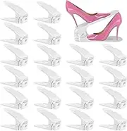 Antigo Shoe Slots Organizer，20 Pcs Adjustable Shoe Stacker for Closet Organization, Double Deck Shoe Rack Holder Storage Space Saver (White)