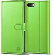Kuafcase Case Compatible for iPhone 7, iPhone 8, iPhone SE 2022, iPhone SE 2020, 4 Card Slots Magnetic Closure Kickstand Shockproof Protective Phone Case Compatible for iPhone 7/8/SE - Grass Green