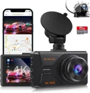 Dash Cam Front and Rear, 4K+1080P WiFi GPS Dash Camera for Cars with 64G SD C...