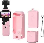 Buziba Silicone Protective Case Cover for DJI Osmo Pocket 3 Silicone Sleeve Protective Cover Handheld Gimbal Action Camera Accessories (Pink)