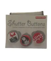 Lomography Shutter Buttons Circular Snapshots of Analog Lomographic Style 3pcs