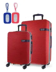 [GAP] Varsity Hard-Shell Medium Suitcase With Luggage Tag 2 Piece in Red