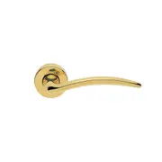 Manital Francy Door Lever Set on Round Rose Passage Polished Brass FR5/F-OTL