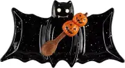 Mud Pie Led Bat Triple Tidbit, 11" x 6", BLACK