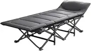 Steel Foldable Camping Bed with Soft Mattress Comfortable Camp Bed for Adults Rectangular Camping Cot for Outdoor Office